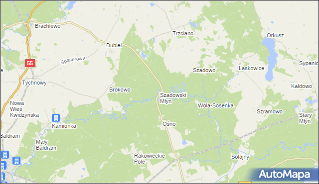 mapa Szadowski Młyn, Szadowski Młyn na mapie Targeo