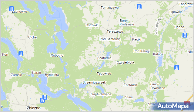 mapa Szafarnia gmina Kurzętnik, Szafarnia gmina Kurzętnik na mapie Targeo