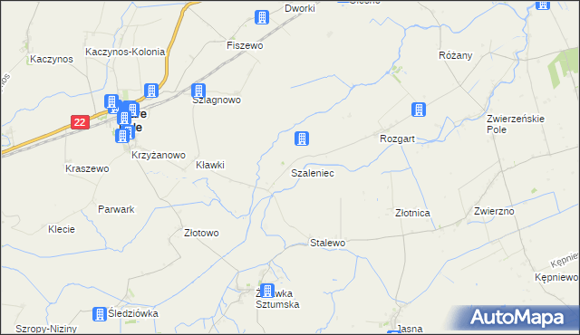 mapa Szaleniec, Szaleniec na mapie Targeo