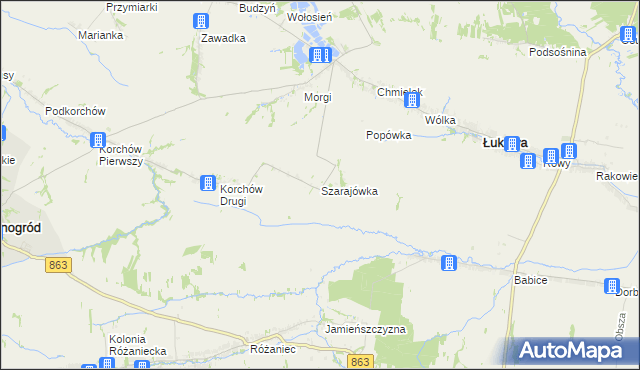 mapa Szarajówka, Szarajówka na mapie Targeo