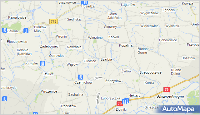 mapa Szarbia, Szarbia na mapie Targeo