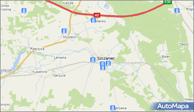 mapa Szczaniec, Szczaniec na mapie Targeo