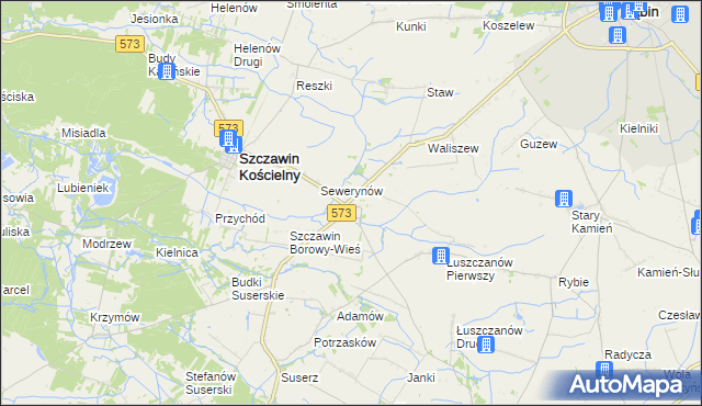 mapa Szczawin Borowy-Kolonia, Szczawin Borowy-Kolonia na mapie Targeo