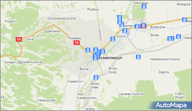 mapa Szczebrzeszyn, Szczebrzeszyn na mapie Targeo