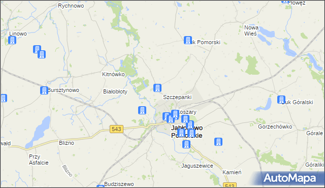 mapa Szczepanki gmina Jabłonowo Pomorskie, Szczepanki gmina Jabłonowo Pomorskie na mapie Targeo