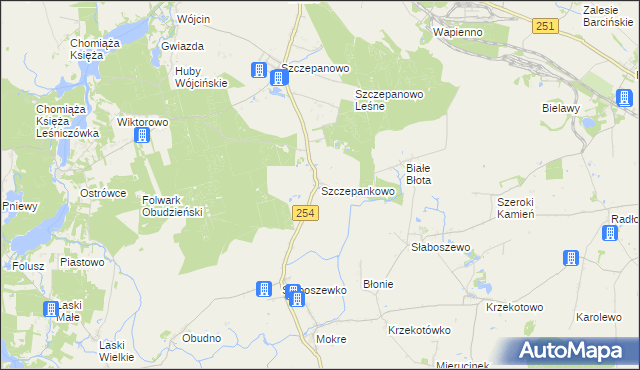 mapa Szczepankowo gmina Dąbrowa, Szczepankowo gmina Dąbrowa na mapie Targeo