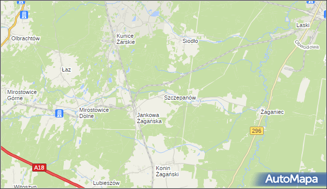 mapa Szczepanów gmina Iłowa, Szczepanów gmina Iłowa na mapie Targeo