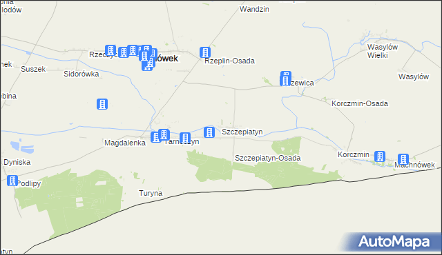 mapa Szczepiatyn, Szczepiatyn na mapie Targeo