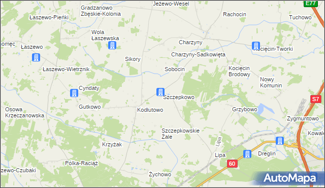 mapa Szczepkowo gmina Raciąż, Szczepkowo gmina Raciąż na mapie Targeo