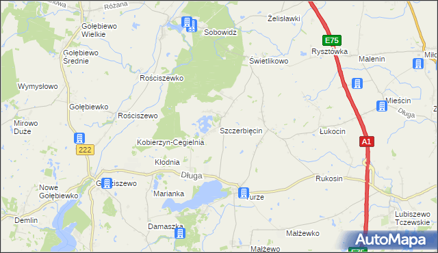 mapa Szczerbięcin, Szczerbięcin na mapie Targeo