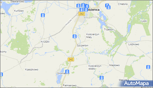 mapa Szczerbin gmina Łobżenica, Szczerbin gmina Łobżenica na mapie Targeo