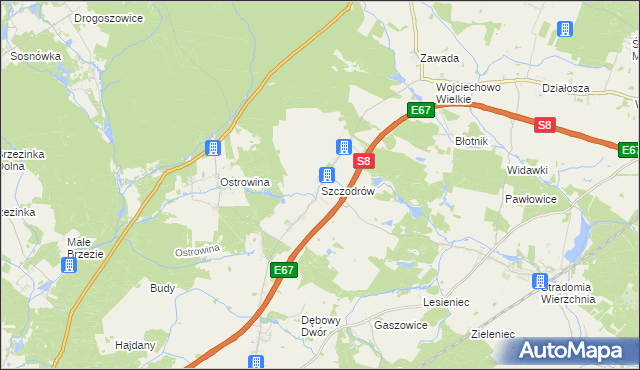 mapa Szczodrów, Szczodrów na mapie Targeo