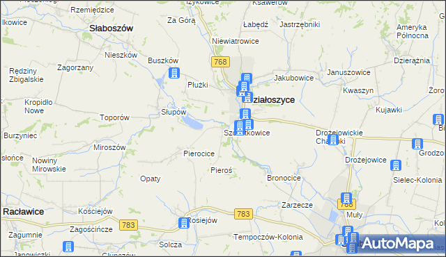 mapa Szczotkowice, Szczotkowice na mapie Targeo