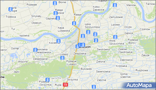 mapa Szczucin, Szczucin na mapie Targeo