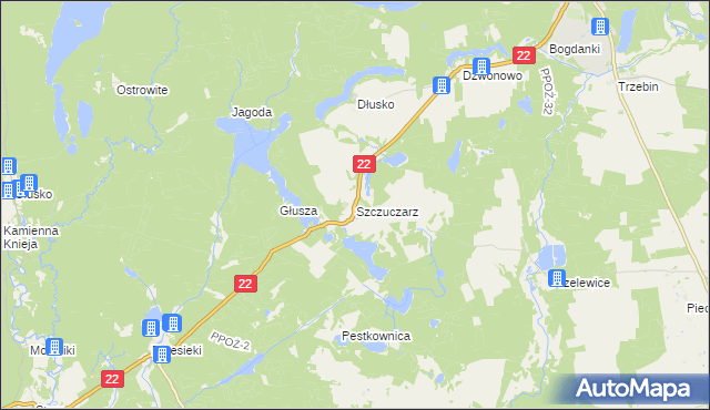 mapa Szczuczarz, Szczuczarz na mapie Targeo