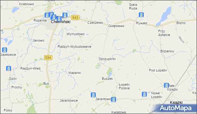 mapa Szczuplinki, Szczuplinki na mapie Targeo