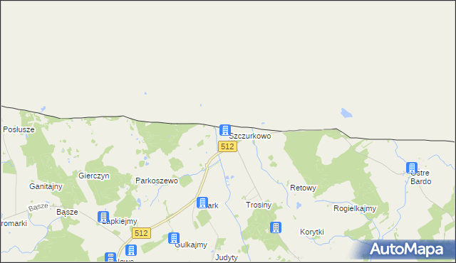 mapa Szczurkowo, Szczurkowo na mapie Targeo