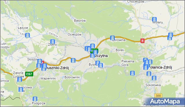 mapa Szczytna powiat kłodzki, Szczytna powiat kłodzki na mapie Targeo