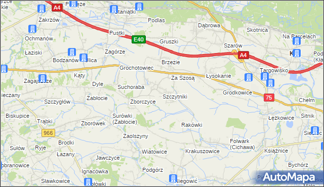 mapa Szczytniki gmina Gdów, Szczytniki gmina Gdów na mapie Targeo