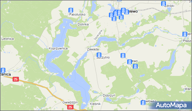 mapa Szczytno gmina Przechlewo, Szczytno gmina Przechlewo na mapie Targeo