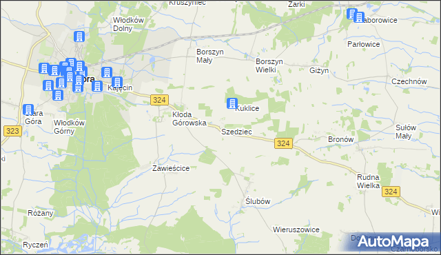 mapa Szedziec, Szedziec na mapie Targeo