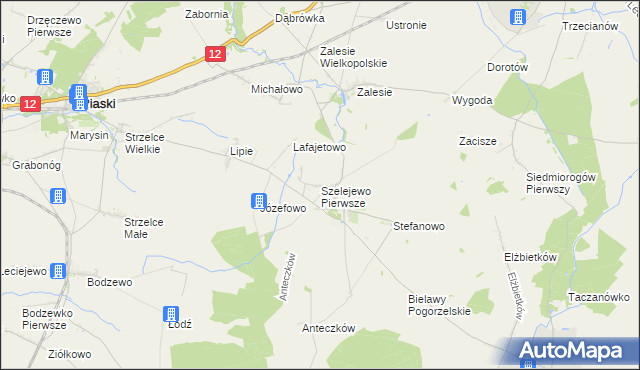 mapa Szelejewo Pierwsze, Szelejewo Pierwsze na mapie Targeo