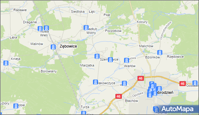mapa Szemrowice, Szemrowice na mapie Targeo