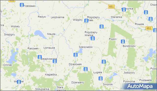 mapa Sześciwłóki, Sześciwłóki na mapie Targeo