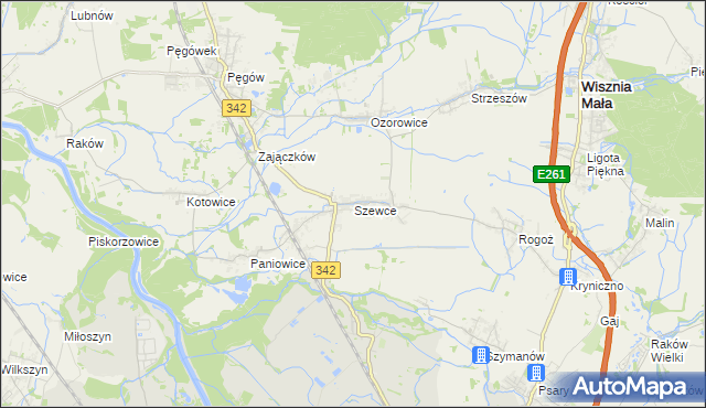 mapa Szewce gmina Wisznia Mała, Szewce gmina Wisznia Mała na mapie Targeo