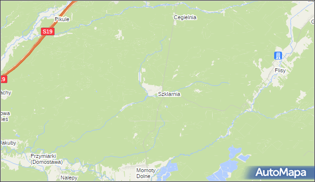 mapa Szklarnia gmina Janów Lubelski, Szklarnia gmina Janów Lubelski na mapie Targeo