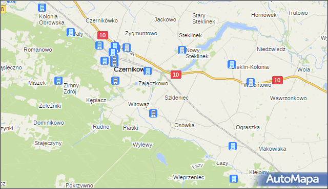 mapa Szkleniec gmina Czernikowo, Szkleniec gmina Czernikowo na mapie Targeo