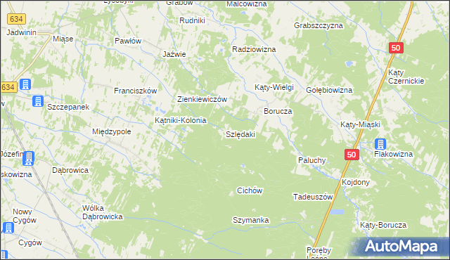 mapa Szlędaki, Szlędaki na mapie Targeo