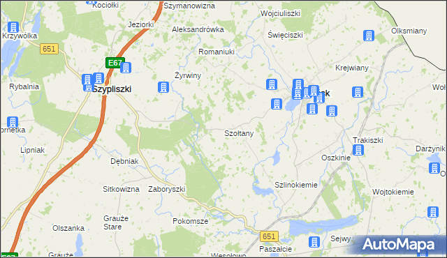 mapa Szołtany, Szołtany na mapie Targeo