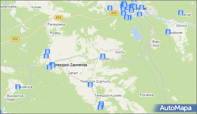 mapa Szozdy, Szozdy na mapie Targeo