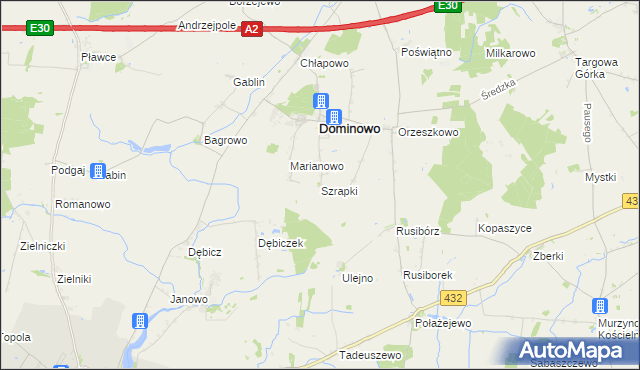 mapa Szrapki, Szrapki na mapie Targeo