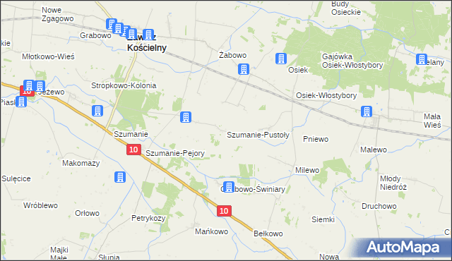 mapa Szumanie-Pustoły, Szumanie-Pustoły na mapie Targeo