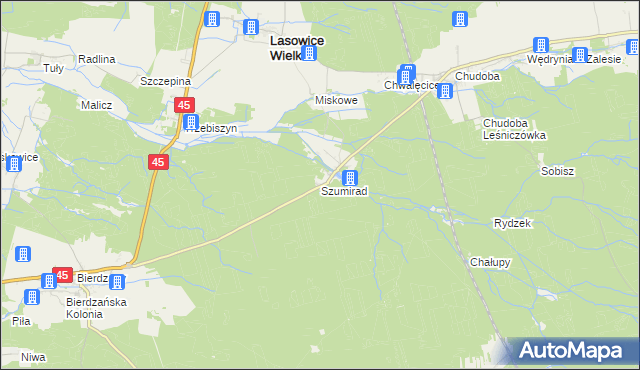 mapa Szumirad, Szumirad na mapie Targeo