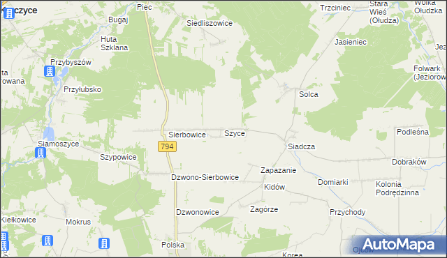 mapa Szyce gmina Pilica, Szyce gmina Pilica na mapie Targeo