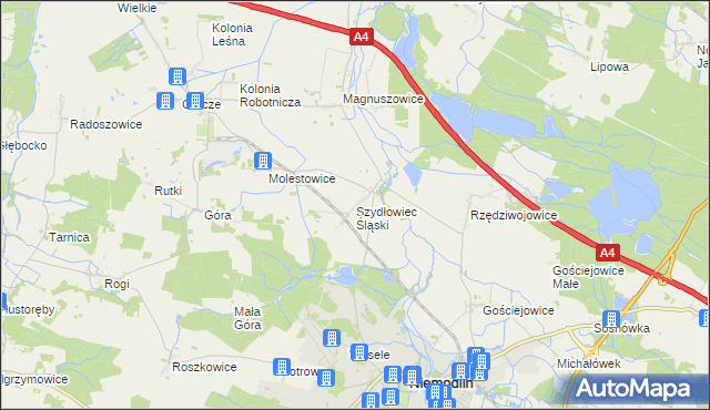 mapa Szydłowiec Śląski, Szydłowiec Śląski na mapie Targeo