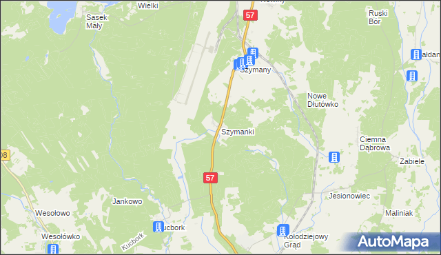 mapa Szymanki, Szymanki na mapie Targeo