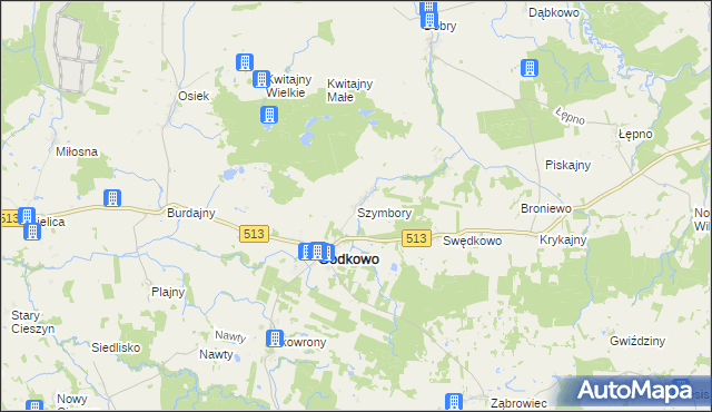 mapa Szymbory, Szymbory na mapie Targeo