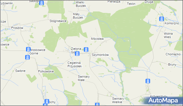 mapa Szymonków, Szymonków na mapie Targeo