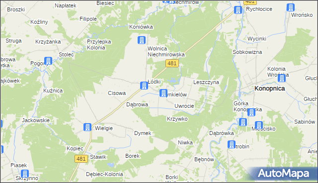 mapa Szynkielów, Szynkielów na mapie Targeo