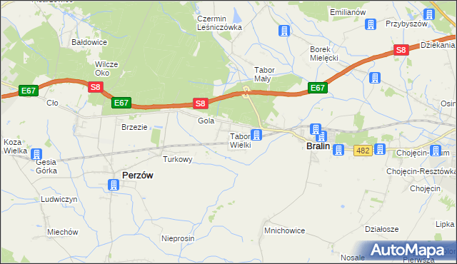 mapa Tabor Wielki, Tabor Wielki na mapie Targeo