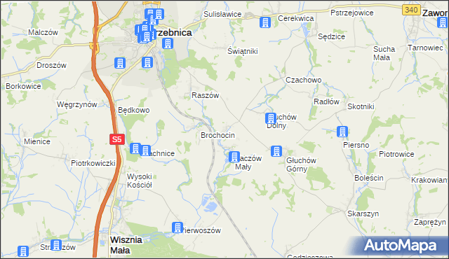 mapa Taczów Wielki, Taczów Wielki na mapie Targeo