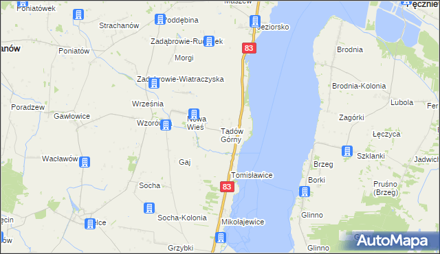 mapa Tądów Górny, Tądów Górny na mapie Targeo