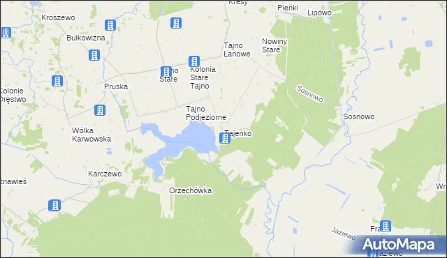 mapa Tajenko, Tajenko na mapie Targeo