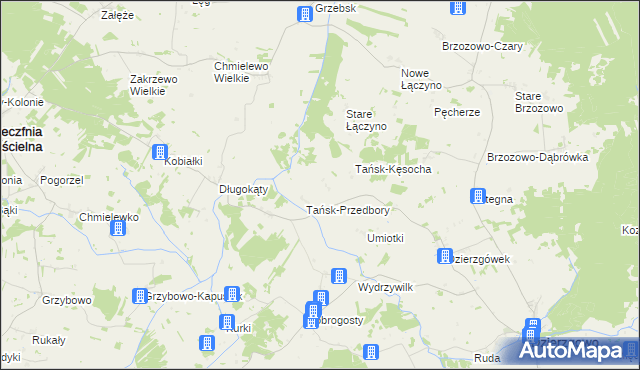 mapa Tańsk-Chorąże, Tańsk-Chorąże na mapie Targeo