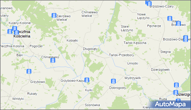 mapa Tańsk-Grzymki, Tańsk-Grzymki na mapie Targeo