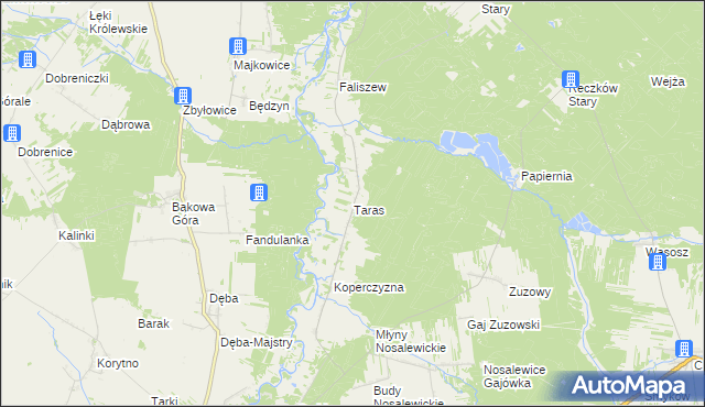 mapa Taras, Taras na mapie Targeo